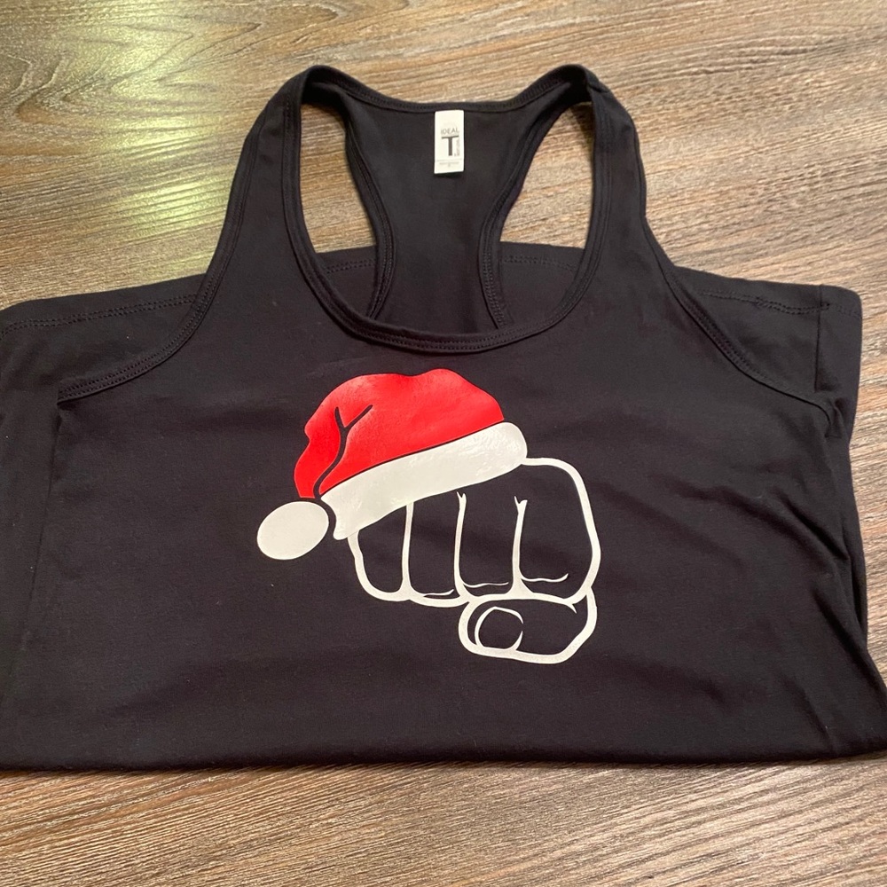 “Fist Punch” Santa Fitness tank